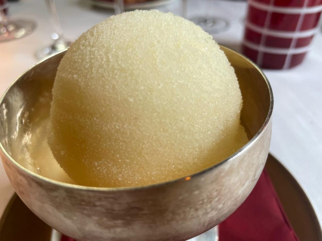 il Sorbetto al mandarino del ristorante Il Montalcino